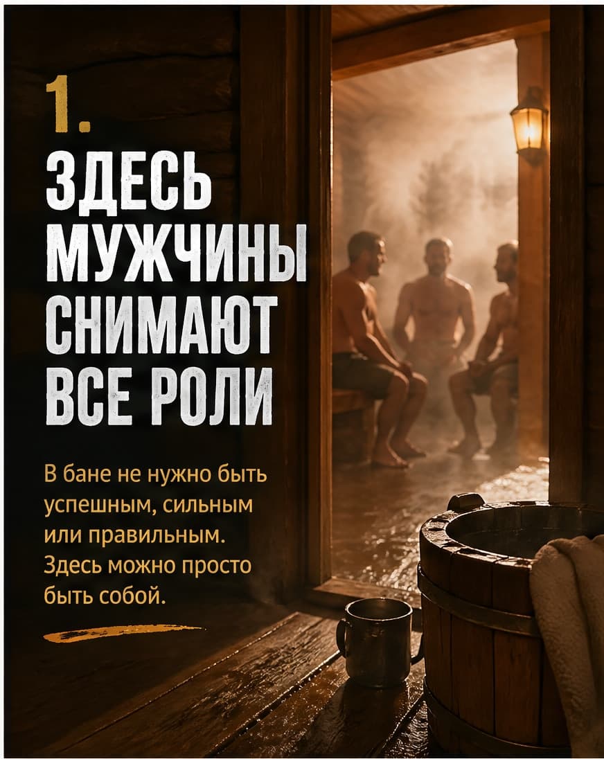 Мужчины в бане