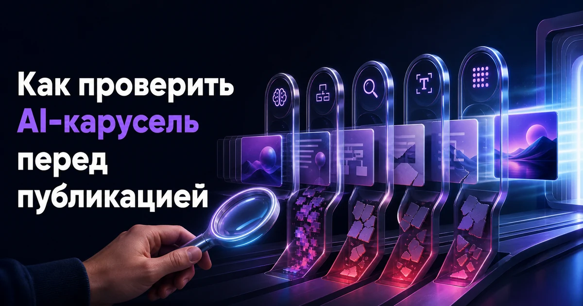 Обложка статьи «Как проверить AI-карусель перед публикацией»