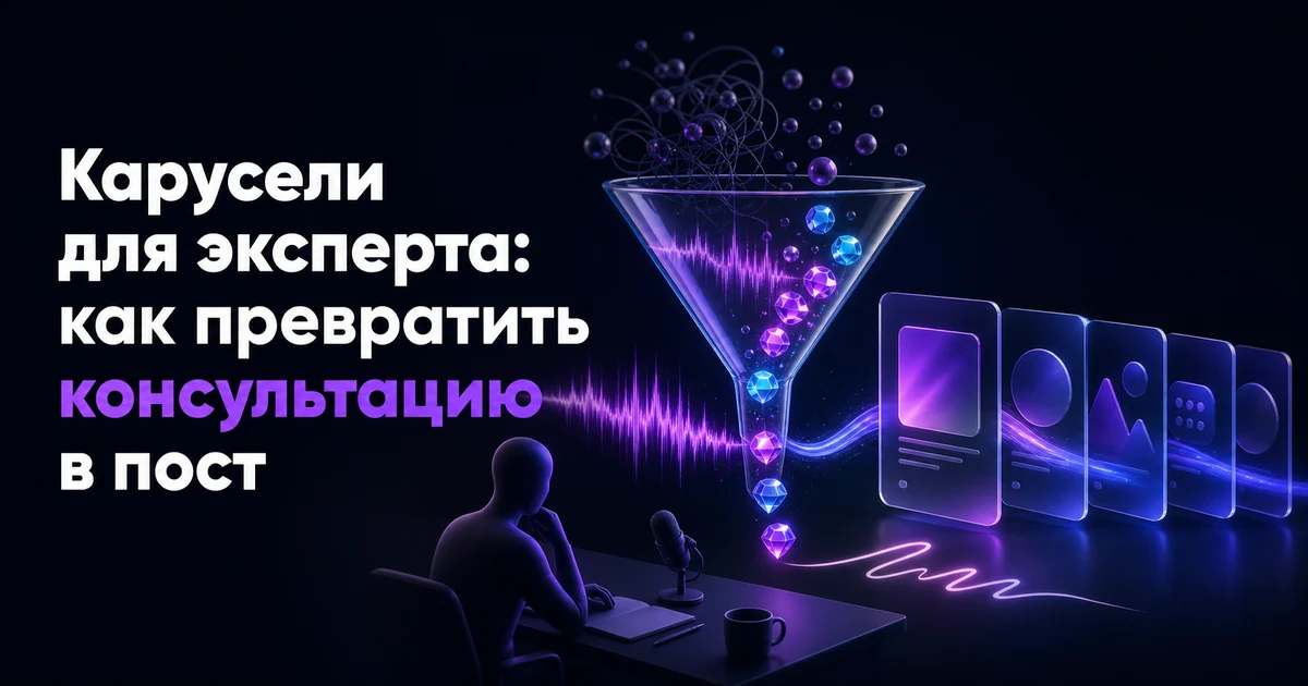 Обложка статьи «Карусели для эксперта: как превратить консультацию в пост»