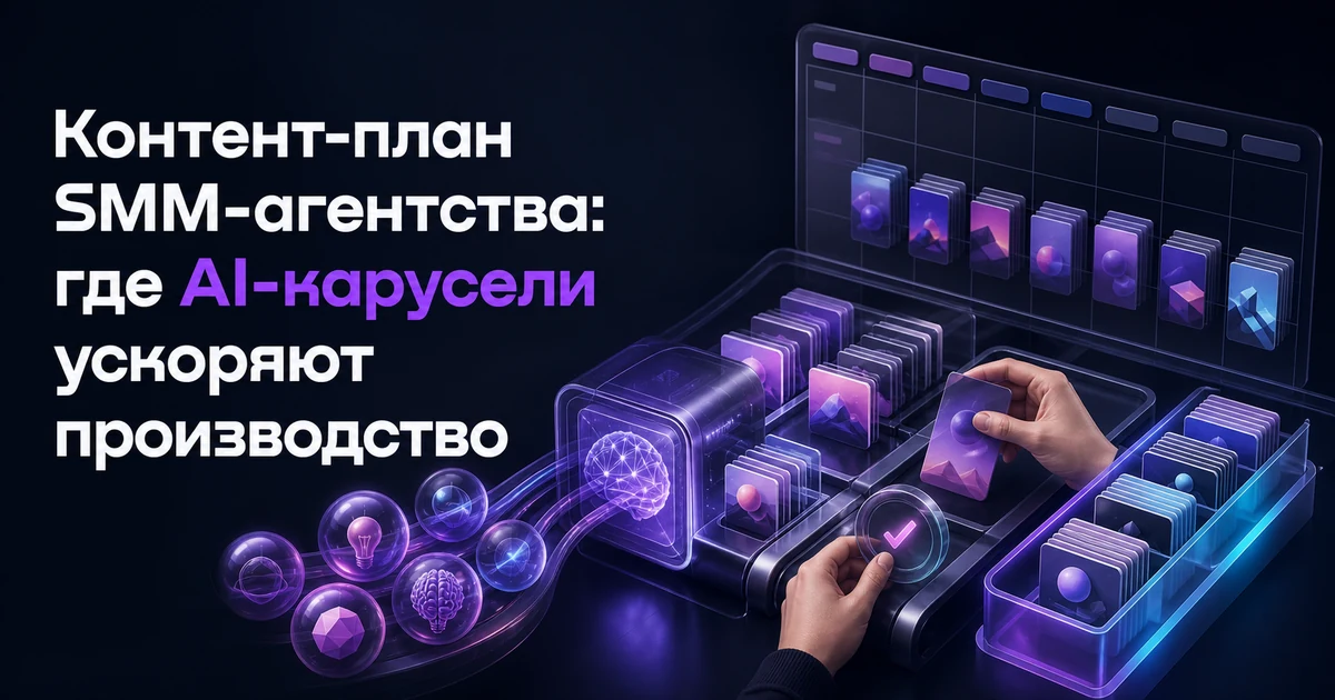 Обложка статьи «Контент-план SMM-агентства: где AI-карусели ускоряют производство»