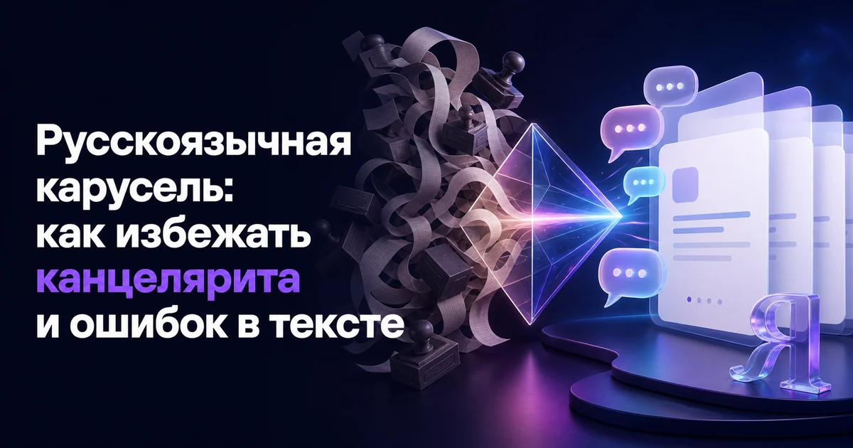 Обложка статьи «Русскоязычная карусель: как избежать канцелярита и ошибок в тексте»