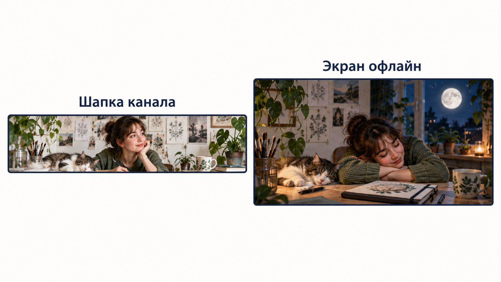 Баннер профиля Twitch и отдельный экран офлайн-трансляции