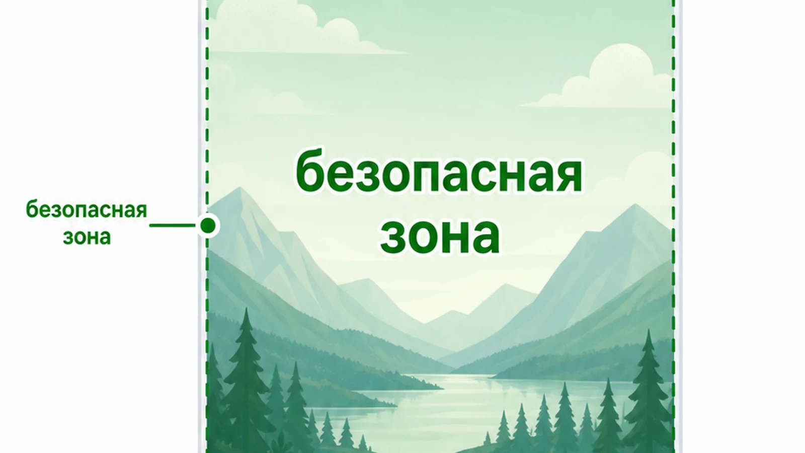 Схема безопасной зоны живой обложки ВК 1080 на 1920 с красными полосами сверху и снизу.