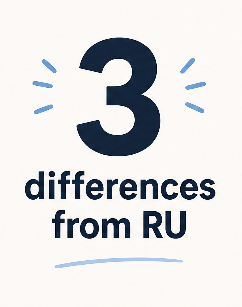 2: 3 differences from RU