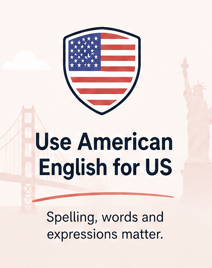 7: Use American English for US