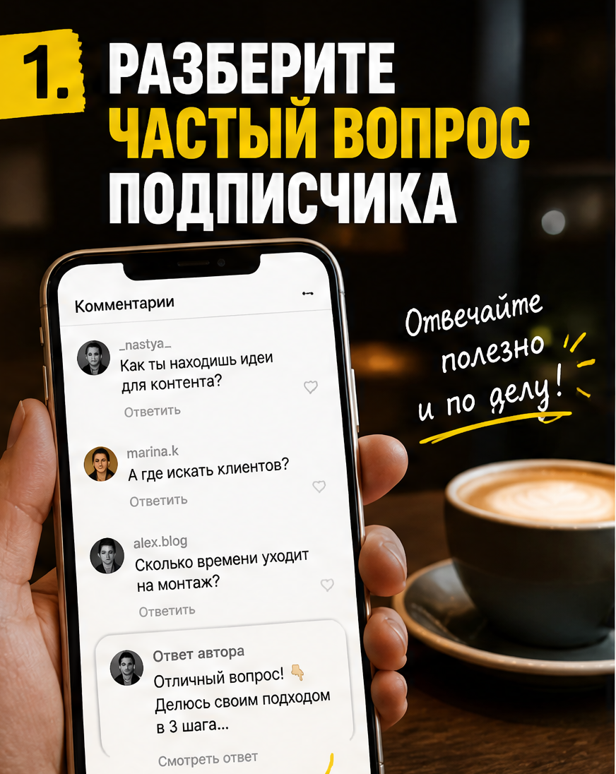 Слайд 2: идея 1 - разберите частый вопрос подписчика из директа