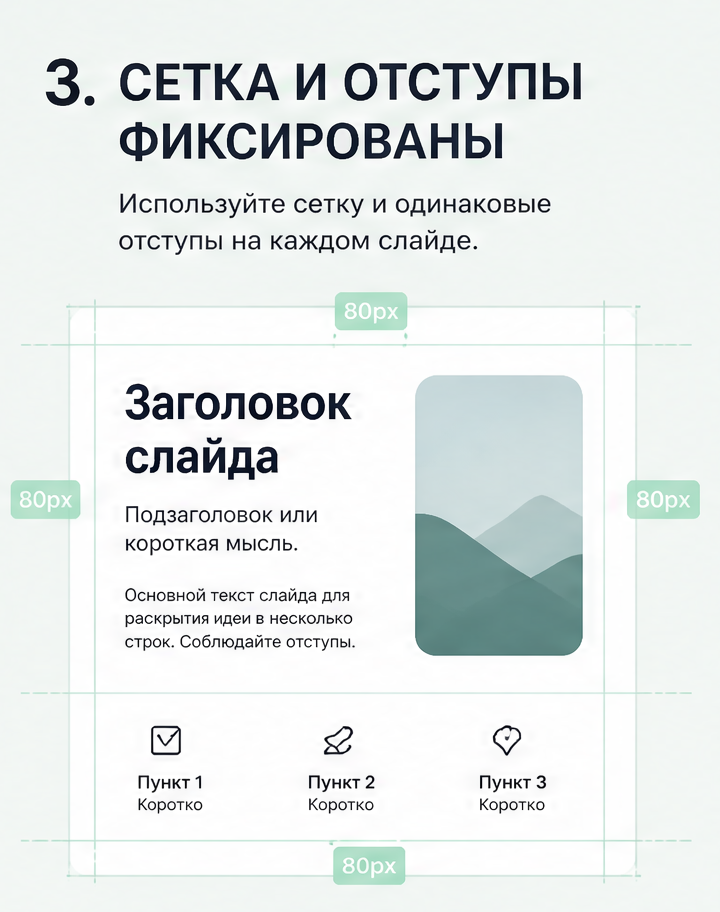 4: 3. Сетка и отступы фиксированы