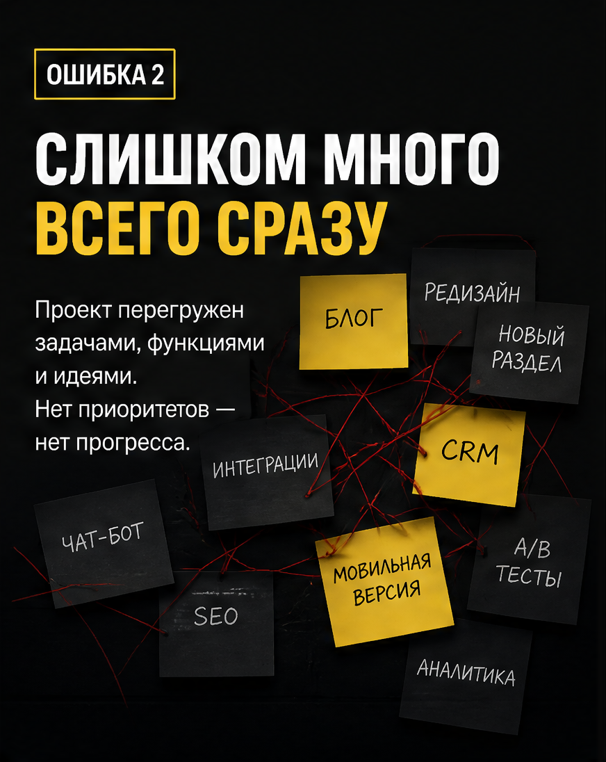 Слайд 3: вторая ошибка - запуск без MVP-теста