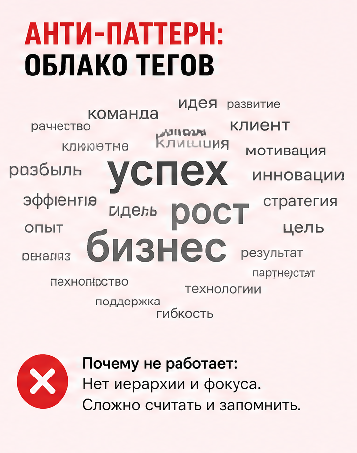 7: Анти-паттерн: облако тегов