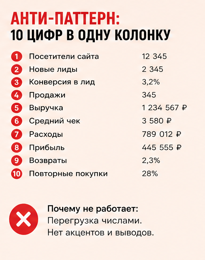 8: Анти-паттерн: 10 цифр в одну колонку