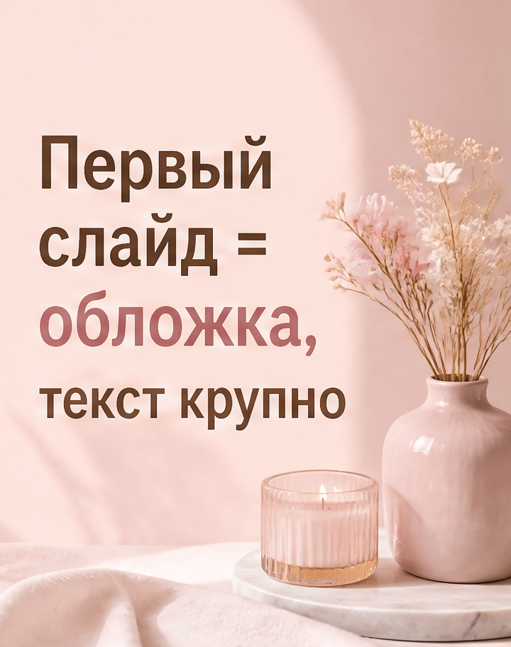 5: Первый слайд = обложка, текст крупно