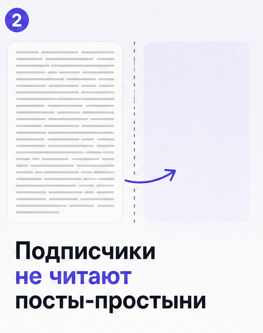 Карусель для ВК: когда обычный пост выглядит тяжёлым: слайд 2 из реальной карусели Каруселина