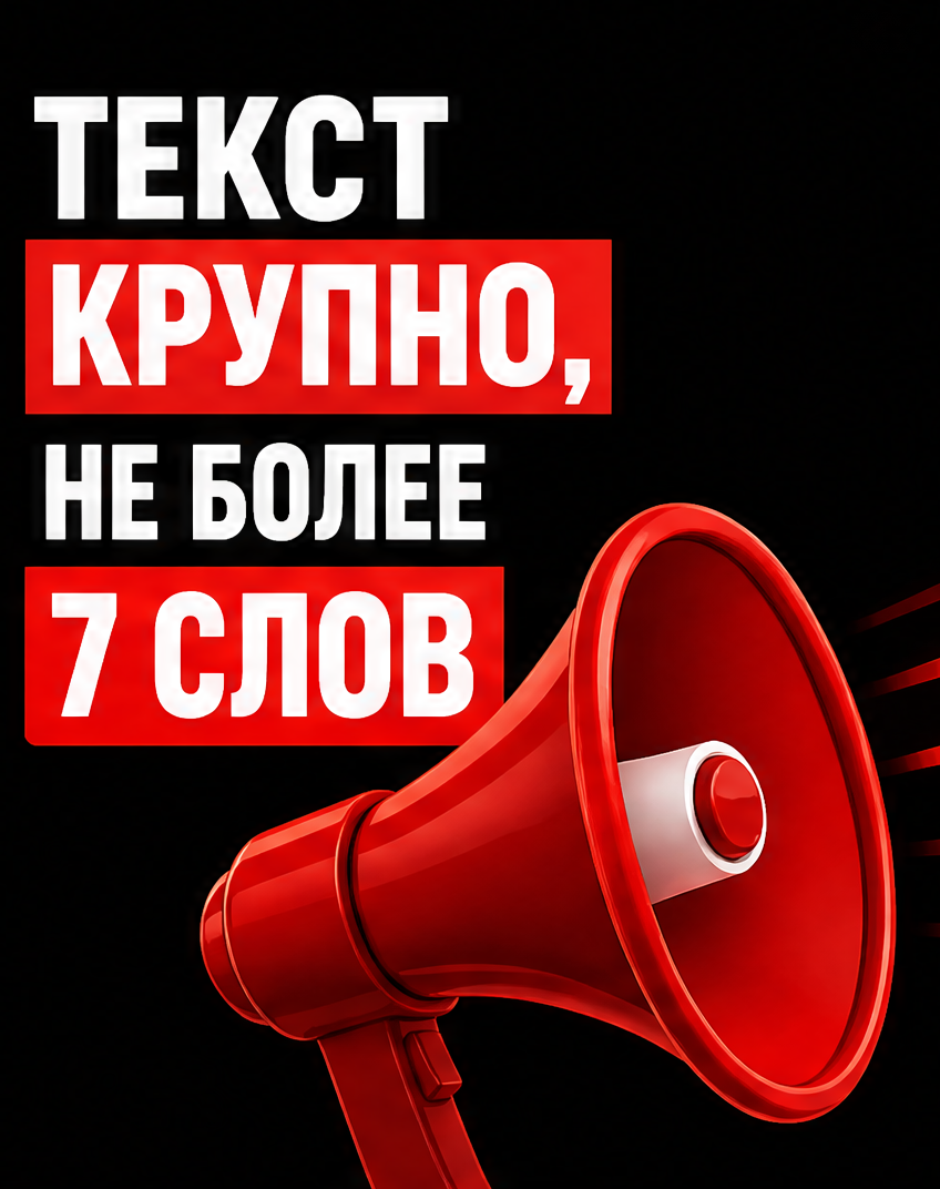 4: Текст крупно, не более 7 слов