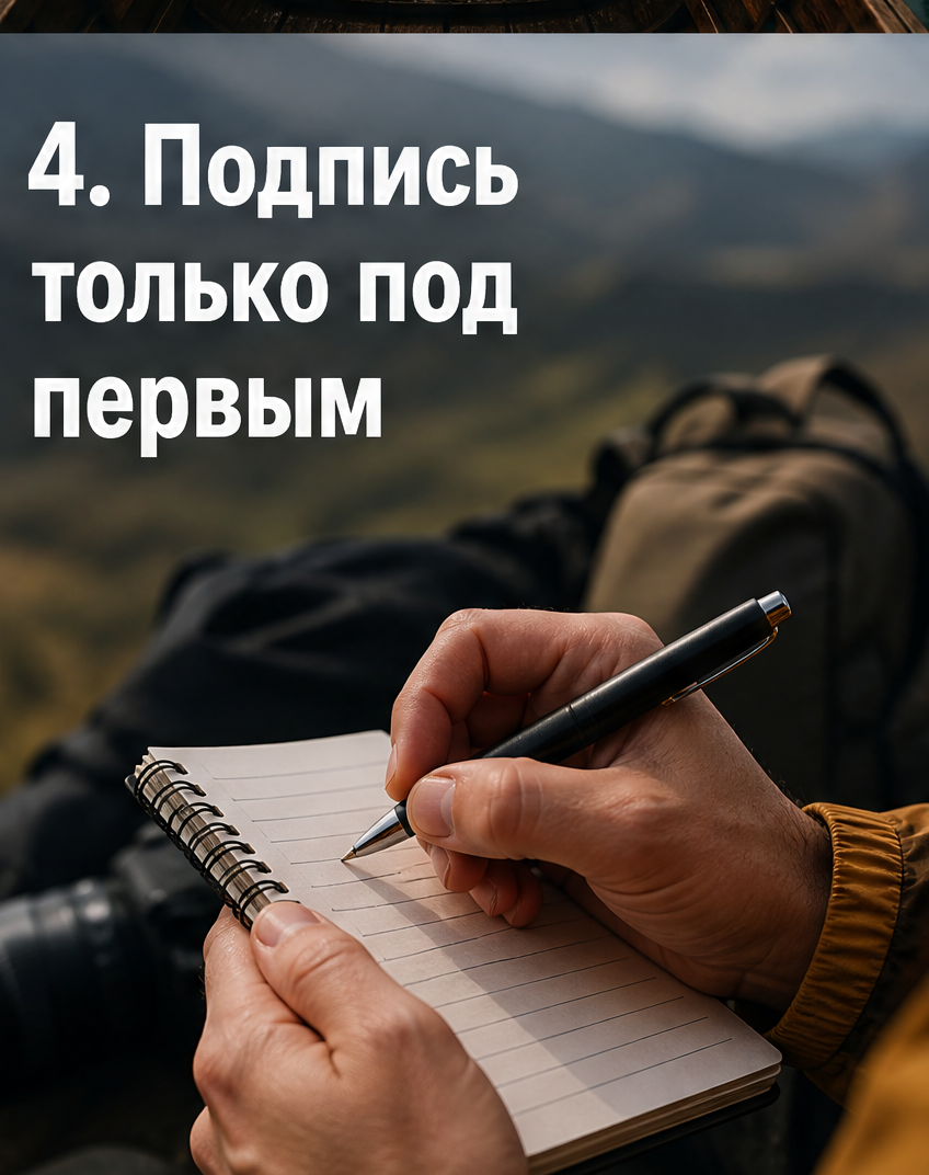 5: 4. Подпись только под первым