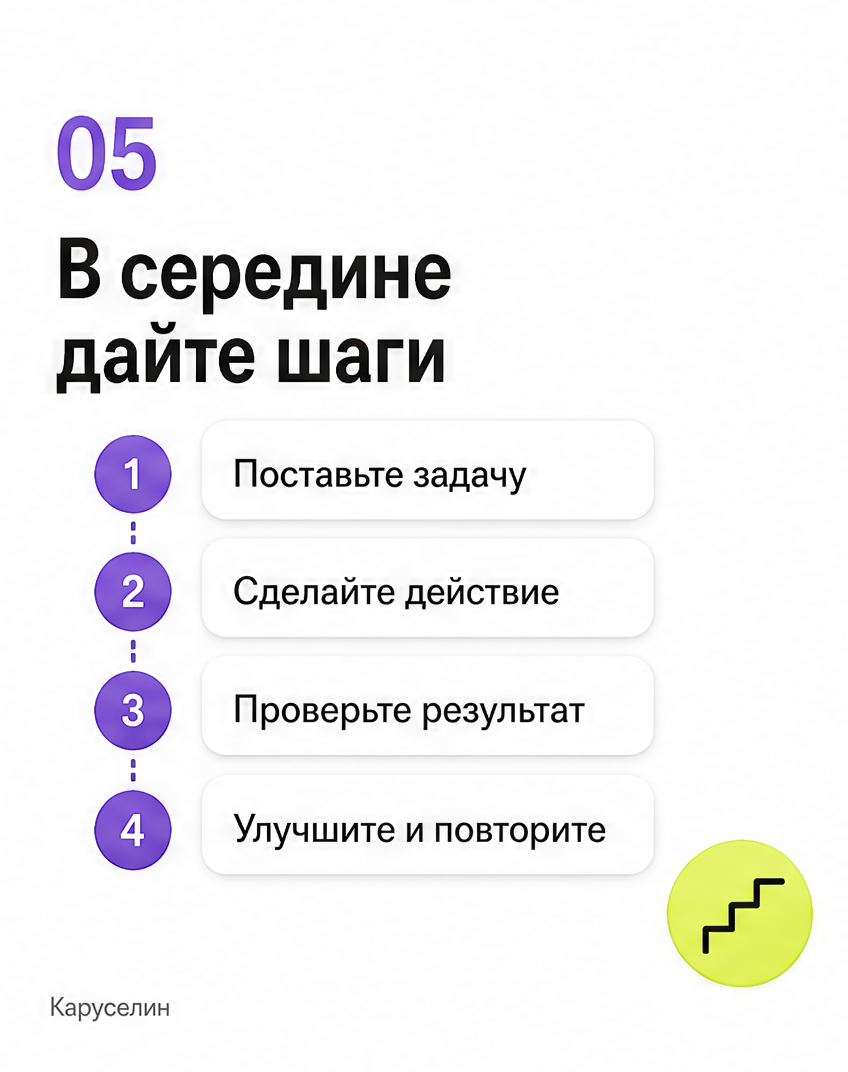 Карусель в Инстаграм 2026: оформление, размер, публикация: слайд 5 из реальной карусели Каруселина