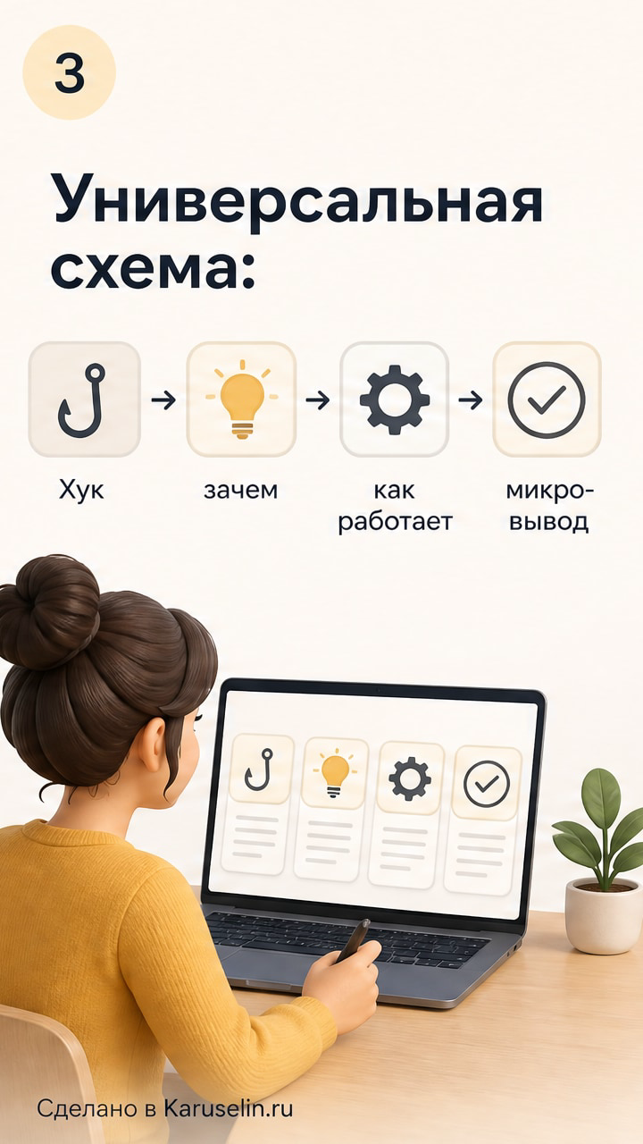 Карусель в сторис: как собрать серию, которую досмотрят: слайд 3 из реальной карусели Каруселина