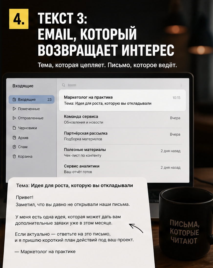 Слайд 4: 4U - Useful, Urgent, Unique, Ultra-specific с заголовком-примером