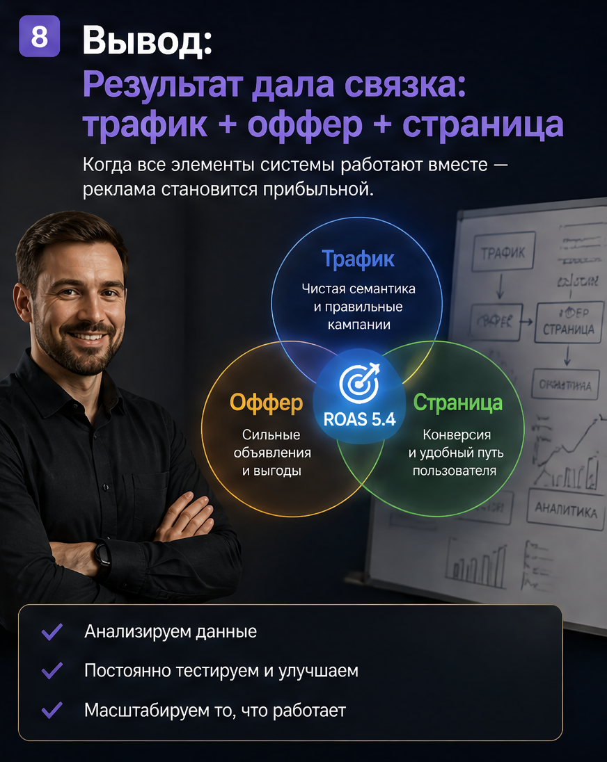 Слайд 8: CTA - запишитесь на разбор вашего рекламного кабинета