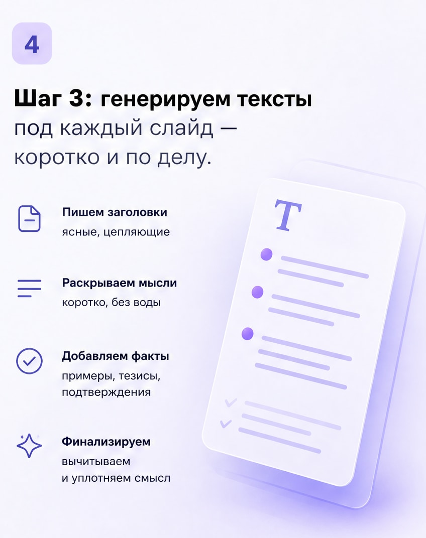 Нейросеть для каруселей: не начинайте с пустого листа: слайд 4 из реальной карусели Каруселина