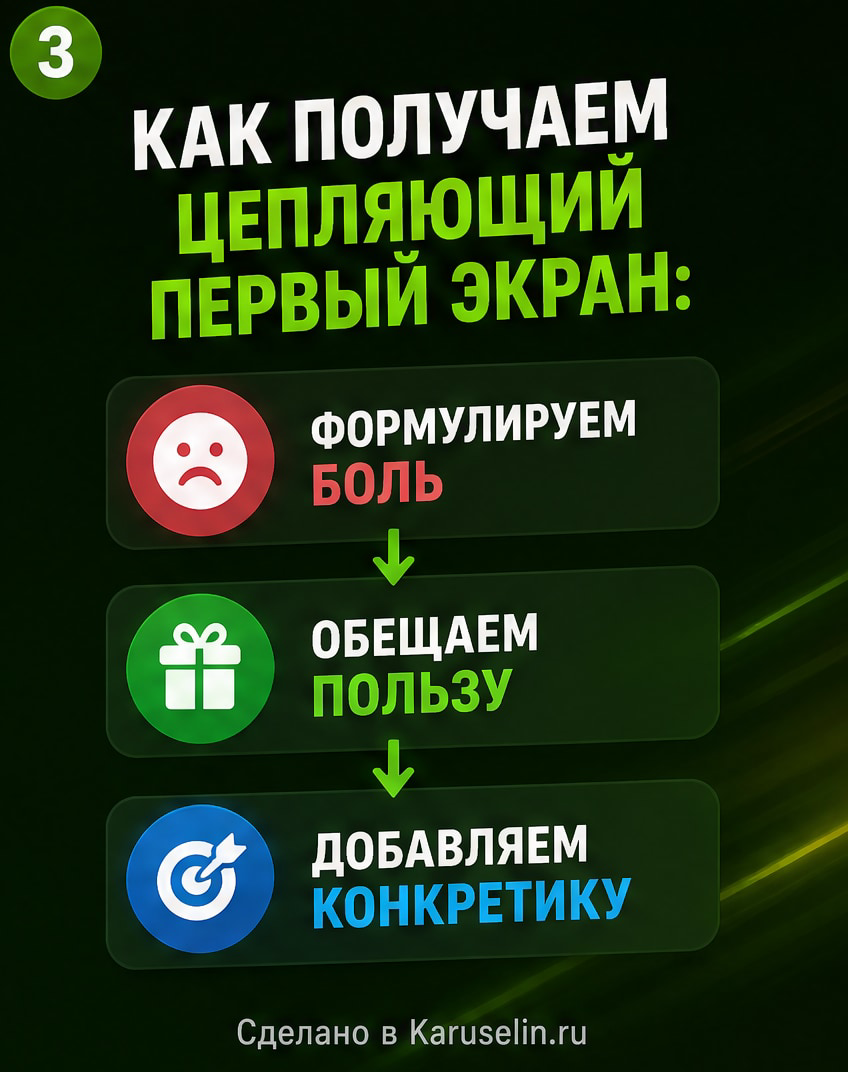 Нейросеть для обложек: как получить рабочий визуал: слайд 3 из реальной карусели Каруселина