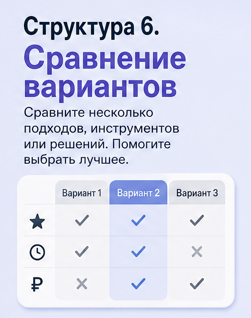 7: Структура 6. Сравнение вариантов
