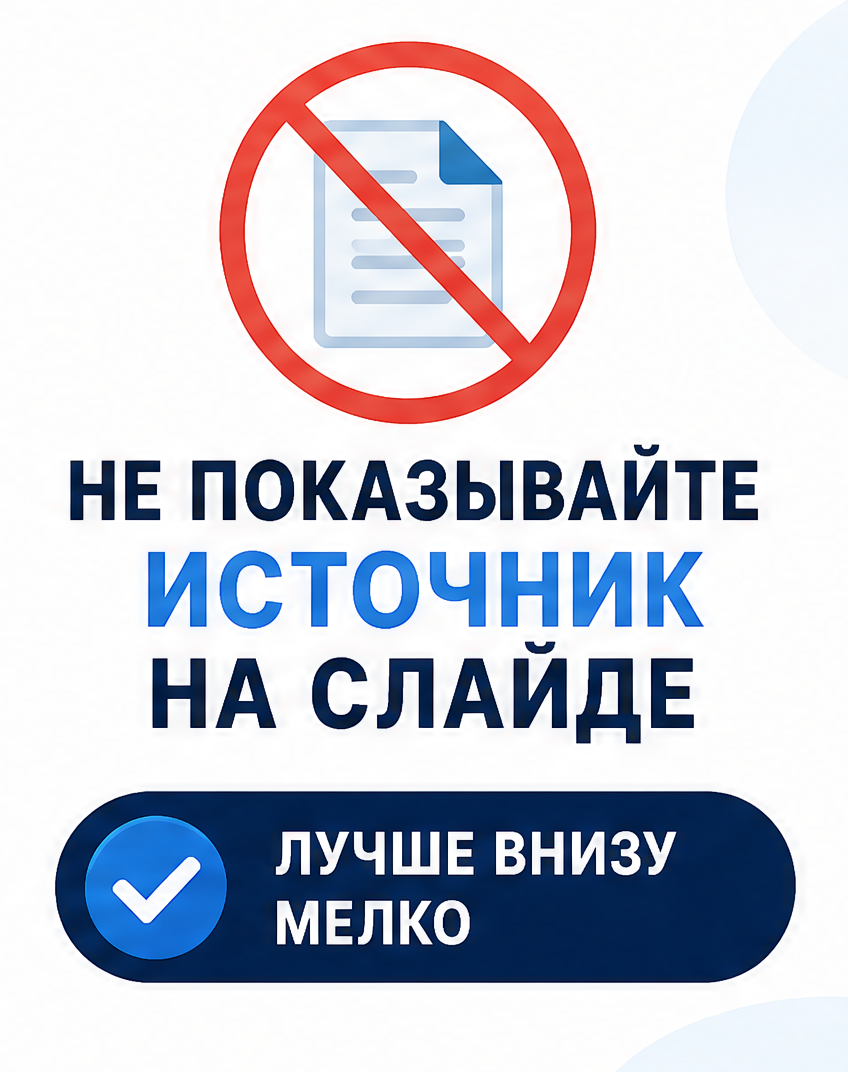 6: Не показывайте источник на слайде