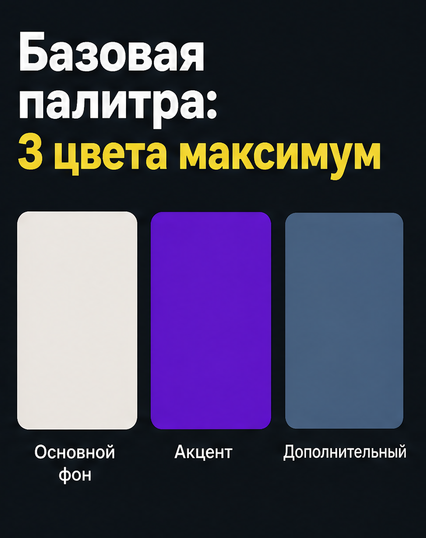 2: Базовая палитра: 3 цвета максимум