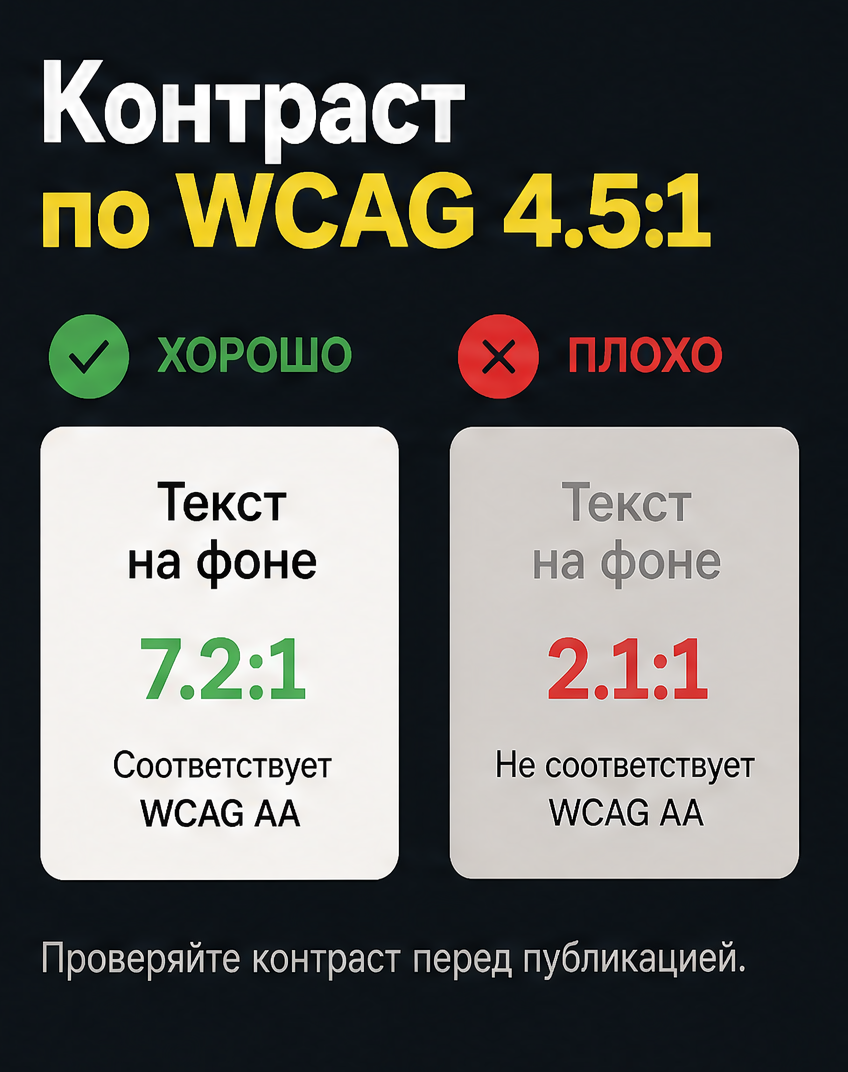 6: Контраст по WCAG 4.5:1