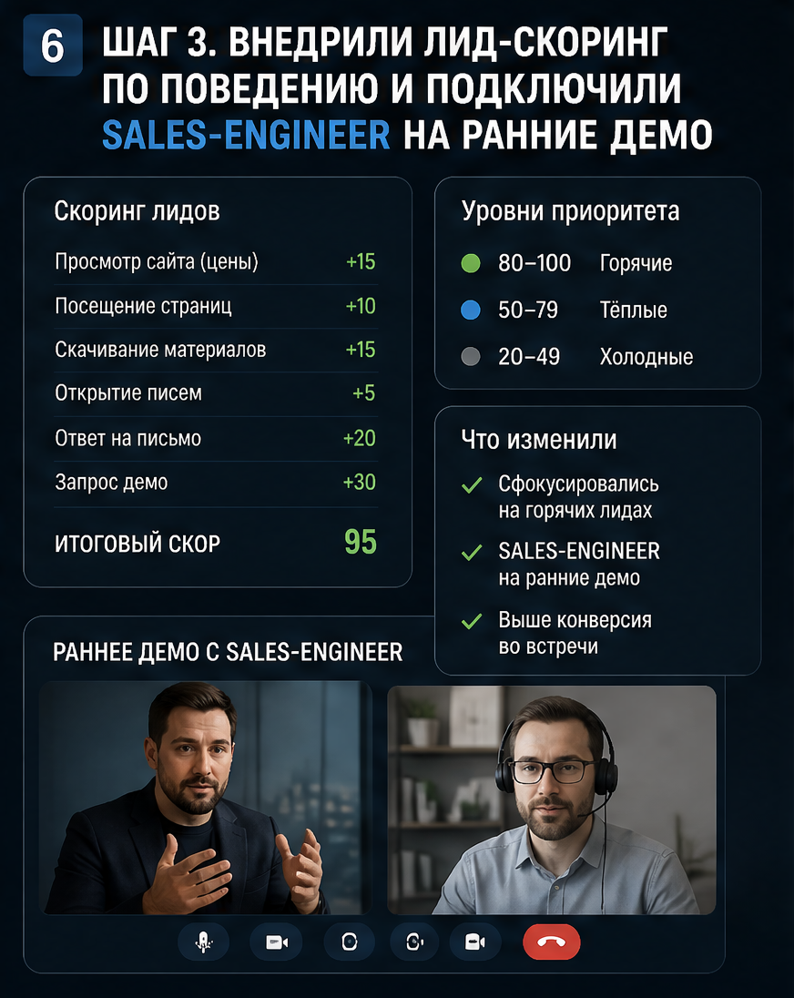 Слайд 6: третий шаг - аналитика и retention
