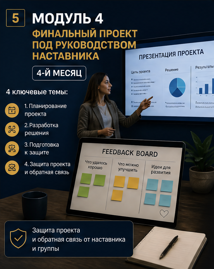 Слайд 5: модуль 4 - финальный проект под руководством наставника