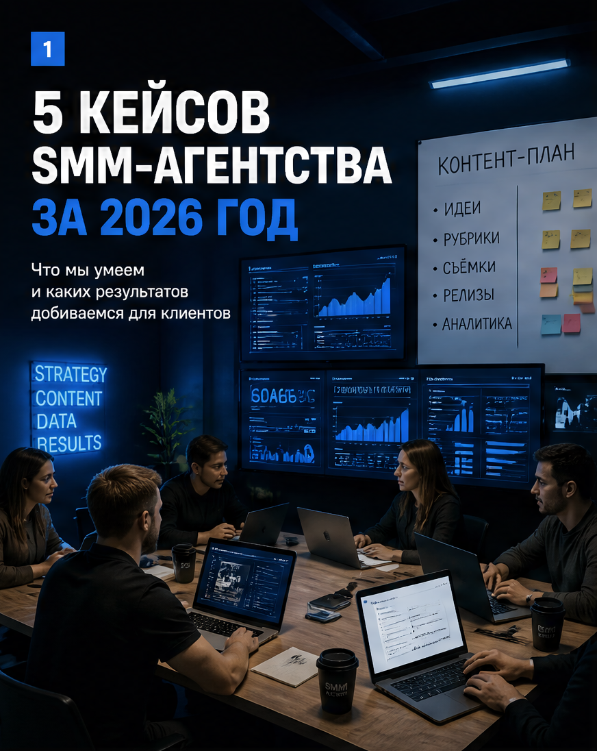 Слайд 1: hook «5 кейсов нашего агентства - что мы умеем»