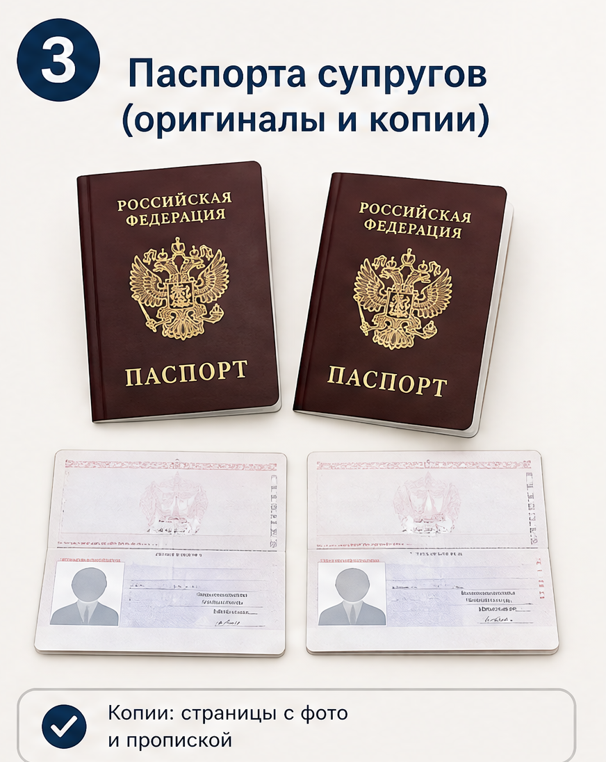 Слайд 3: паспорт и свидетельство о браке