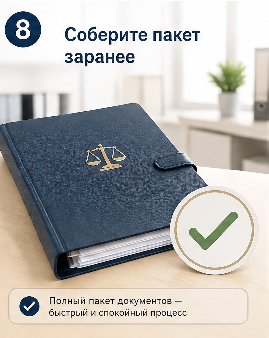 Слайд 8: CTA на консультацию для подготовки документов